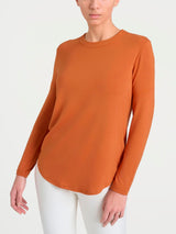 Maglietta a girocollo chiuso in Eco Viscosa Arancioni Donna - Ragno