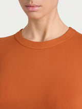 Maglietta a girocollo chiuso in Eco Viscosa Arancioni Donna - Ragno