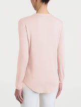 Women's Pink Winter Stretch Viscose Jersey Crew-Neck T-Shirt - Ragno