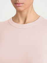 Women's Pink Winter Stretch Viscose Jersey Crew-Neck T-Shirt - Ragno