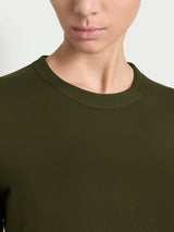 Women's Green Winter Viscose Stretch Jersey Crew-Neck T-Shirt - Ragno