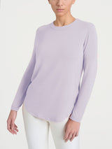 Women's Pink Winter Viscose Stretch Jersey Crew-Neck T-Shirt - Ragno