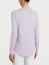 Women's Pink Winter Viscose Stretch Jersey Crew-Neck T-Shirt - Ragno