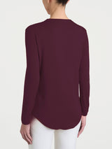 Maglietta a girocollo chiuso in Eco Viscosa Viola Donna - Ragno