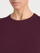 Camiseta de cuello redondo de jersey elástico de viscosa de invierno, color morado, para mujer - Ragno