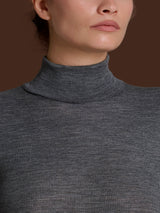 Lana Seta - Dolcevita in costina di lana e seta Neri Donna - Ragno