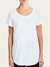 T-shirt girocollo in slub jersey di cotone Bianchi Donna - Ragno