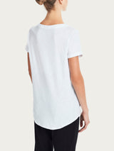 T-shirt girocollo in slub jersey di cotone Bianchi Donna - Ragno