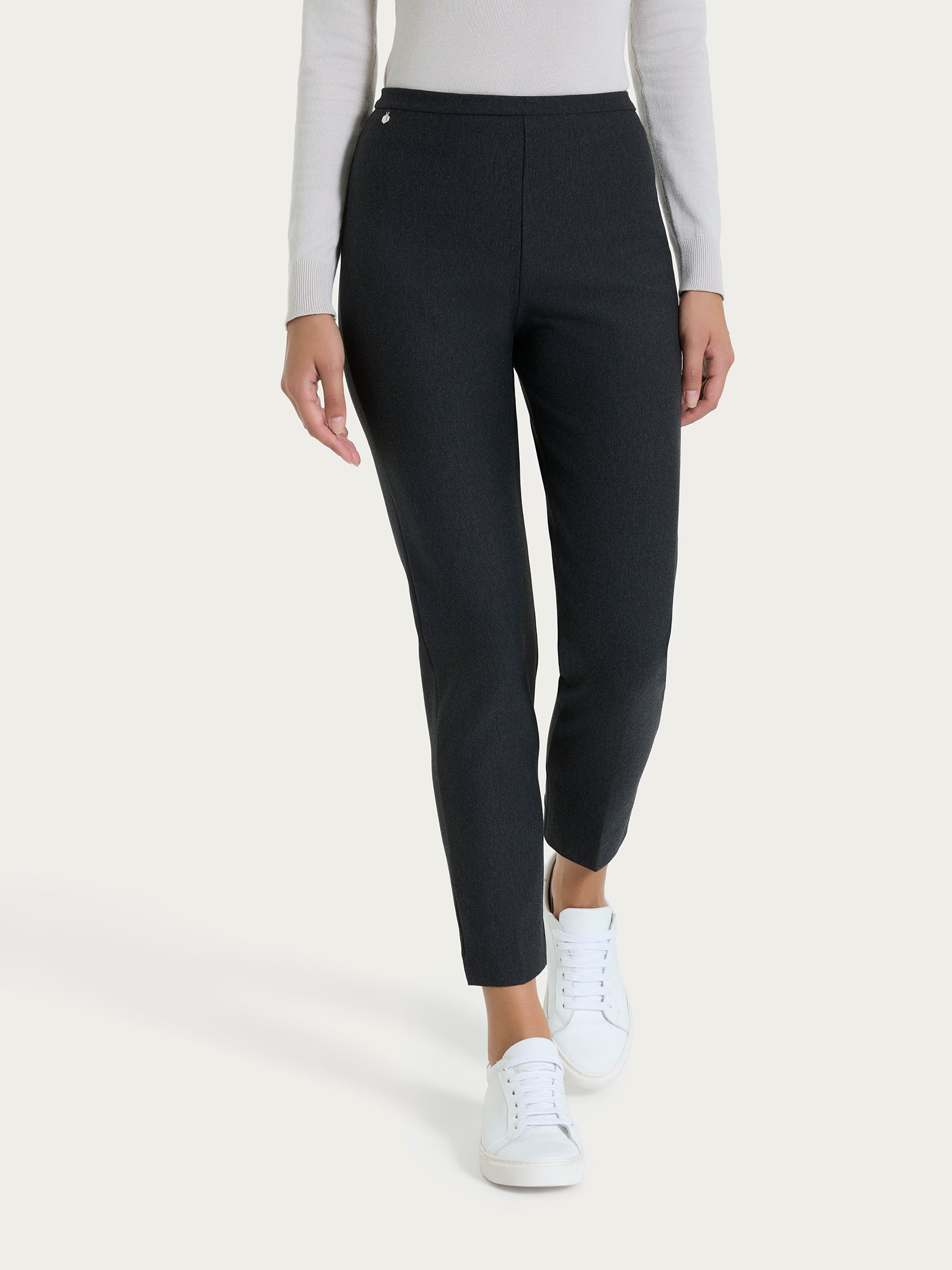 Pantalone a sigaretta modellante in Compact Neri Donna - Ragno