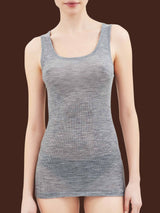 Wonderwool - Canottiera in costina di lana ultrafine Neri Donna - Ragno