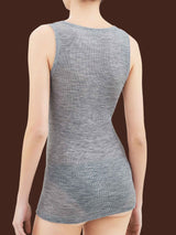 Wonderwool - Canottiera in costina di lana ultrafine Neri Donna - Ragno