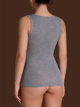 Wonderwool - Canottiera in costina di lana ultrafine Neri Donna - Ragno