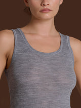 Wonderwool - Canottiera in costina di lana ultrafine Neri Donna - Ragno