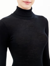 Wonderwool - Dolcevita in costina di lana ultrafine Neri Donna - Ragno