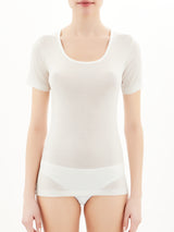 Wonderwool - Maglietta girocollo in lana ultrafine Bianchi Donna - Ragno