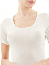 Wonderwool - Maglietta girocollo in lana ultrafine Bianchi Donna - Ragno