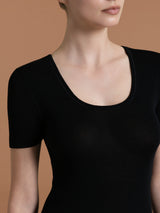 Wonderwool - Maglietta girocollo in lana ultrafine Neri Donna - Ragno