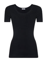 Wonderwool - Maglietta girocollo in lana ultrafine Neri Donna - Ragno