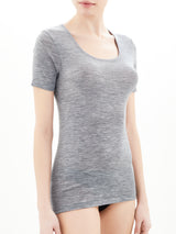 Wonderwool - Maglietta girocollo in lana ultrafine Neri Donna - Ragno