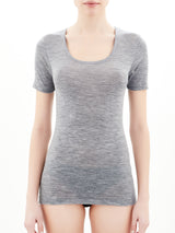 Wonderwool - Maglietta girocollo in lana ultrafine Neri Donna - Ragno