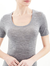 Wonderwool - Maglietta girocollo in lana ultrafine Neri Donna - Ragno