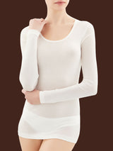 Wonderwool - Maglietta manica lunga in lana ultrafine Bianchi Donna - Ragno