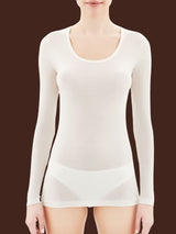 Wonderwool - Maglietta manica lunga in lana ultrafine Bianchi Donna - Ragno