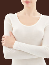 Wonderwool - Maglietta manica lunga in lana ultrafine Bianchi Donna - Ragno