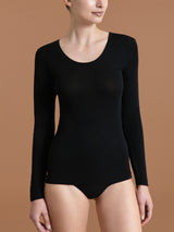 Wonderwool - Maglietta manica lunga in lana ultrafine Neri Donna - Ragno