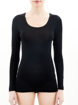 Wonderwool - Maglietta manica lunga in lana ultrafine Neri Donna - Ragno