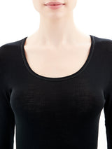 Wonderwool - Maglietta manica lunga in lana ultrafine Neri Donna - Ragno