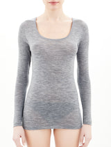 Wonderwool - Maglietta manica lunga in lana ultrafine Neri Donna - Ragno