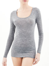 Wonderwool - Maglietta manica lunga in lana ultrafine Neri Donna - Ragno