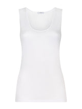 Filo di Scozia - Canottiera spalla larga in jersey di Filo di Scozia Bianchi Donna - Ragno