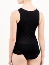 Filo di Scozia - Canottiera spalla larga in jersey di Filo di Scozia Neri Donna - Ragno