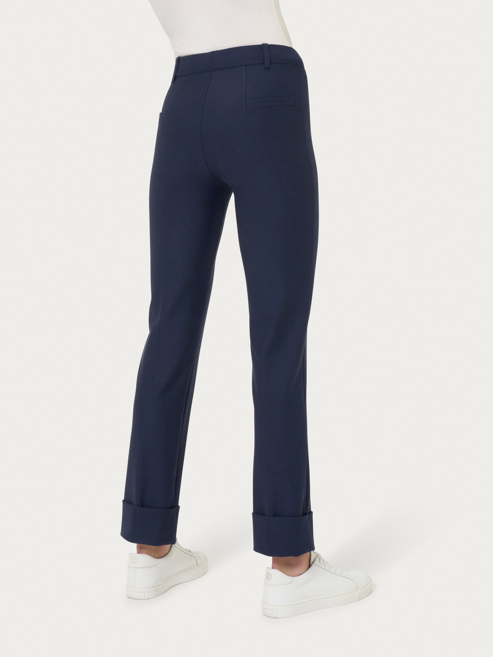 Pantalone slim dritto in Compact Blu Donna - Ragno