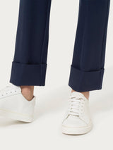 Pantalone slim dritto in Compact Blu Donna - Ragno