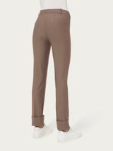 Pantalone slim dritto in Compact Marroni Donna - Ragno