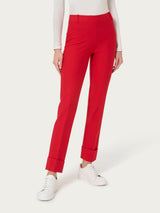 Pantalone slim dritto in Compact Rossi Donna - Ragno