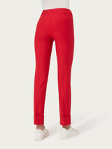 Pantalone slim dritto in Compact Rossi Donna - Ragno