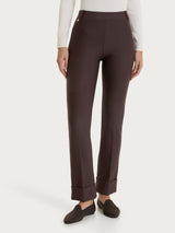 Pantalone slim dritto in Compact Marroni Donna - Ragno