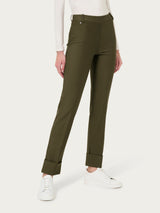 Pantalone slim dritto in Compact Verdi Donna - Ragno
