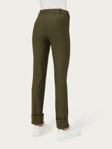 Pantalone slim dritto in Compact Verdi Donna - Ragno