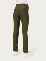 Pantalone slim dritto in Compact Verdi Donna - Ragno
