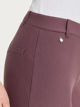 Pantalone slim dritto in Compact Viola Donna - Ragno