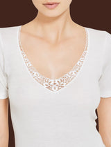 Sintonia - Maglietta in tessuto doubleface Bianchi Donna - Ragno