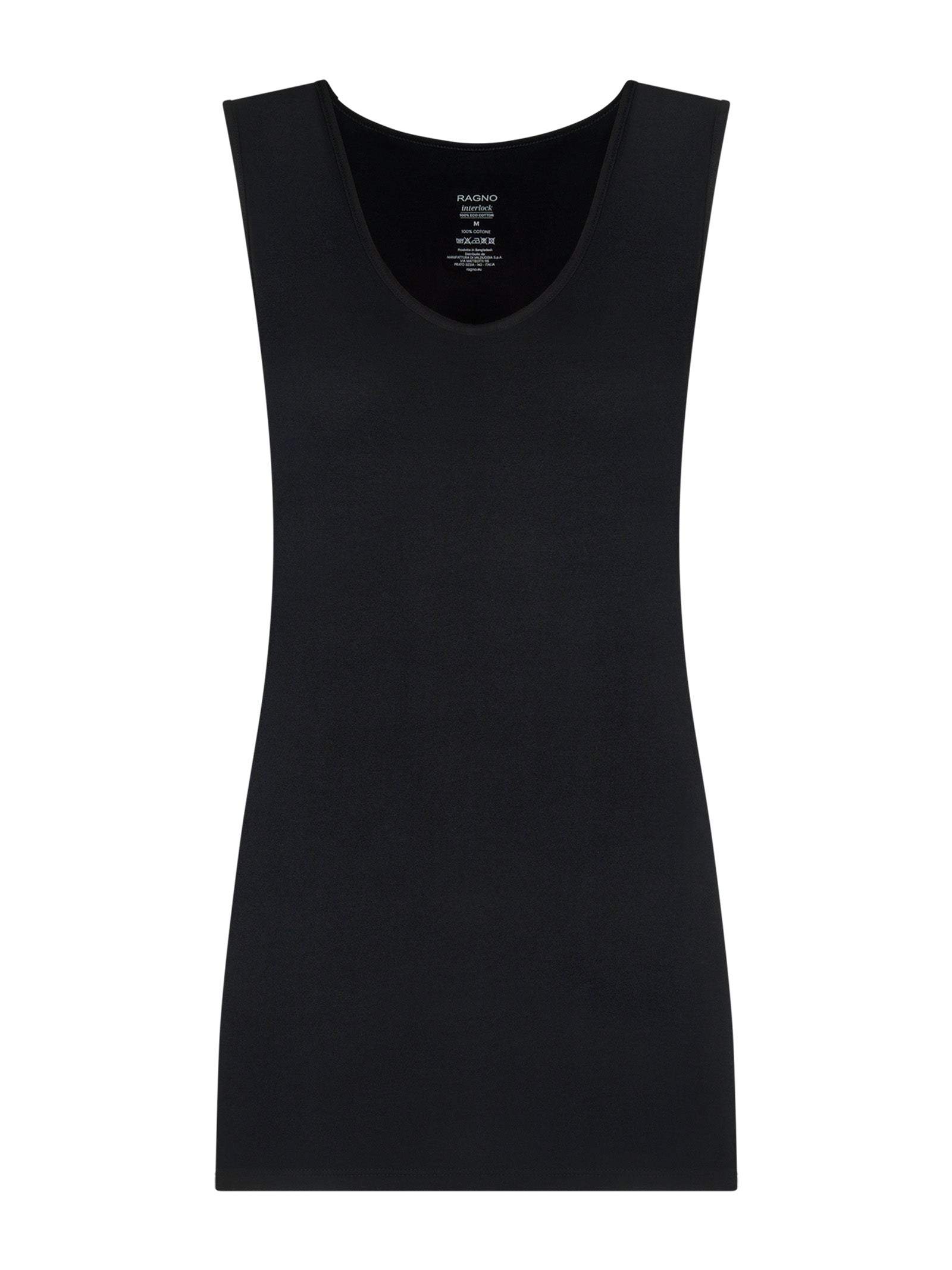 Caldo cotone - Canottiera in cotone felpato Neri Donna - Ragno