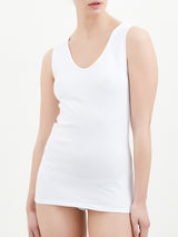Caldo cotone - Canottiera in cotone felpato Bianchi Donna - Ragno