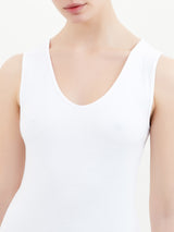 Caldo cotone - Canottiera in cotone felpato Bianchi Donna - Ragno