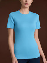 Women's Azure Thermo Cotton crew-neck closed t-shirt - Ragno